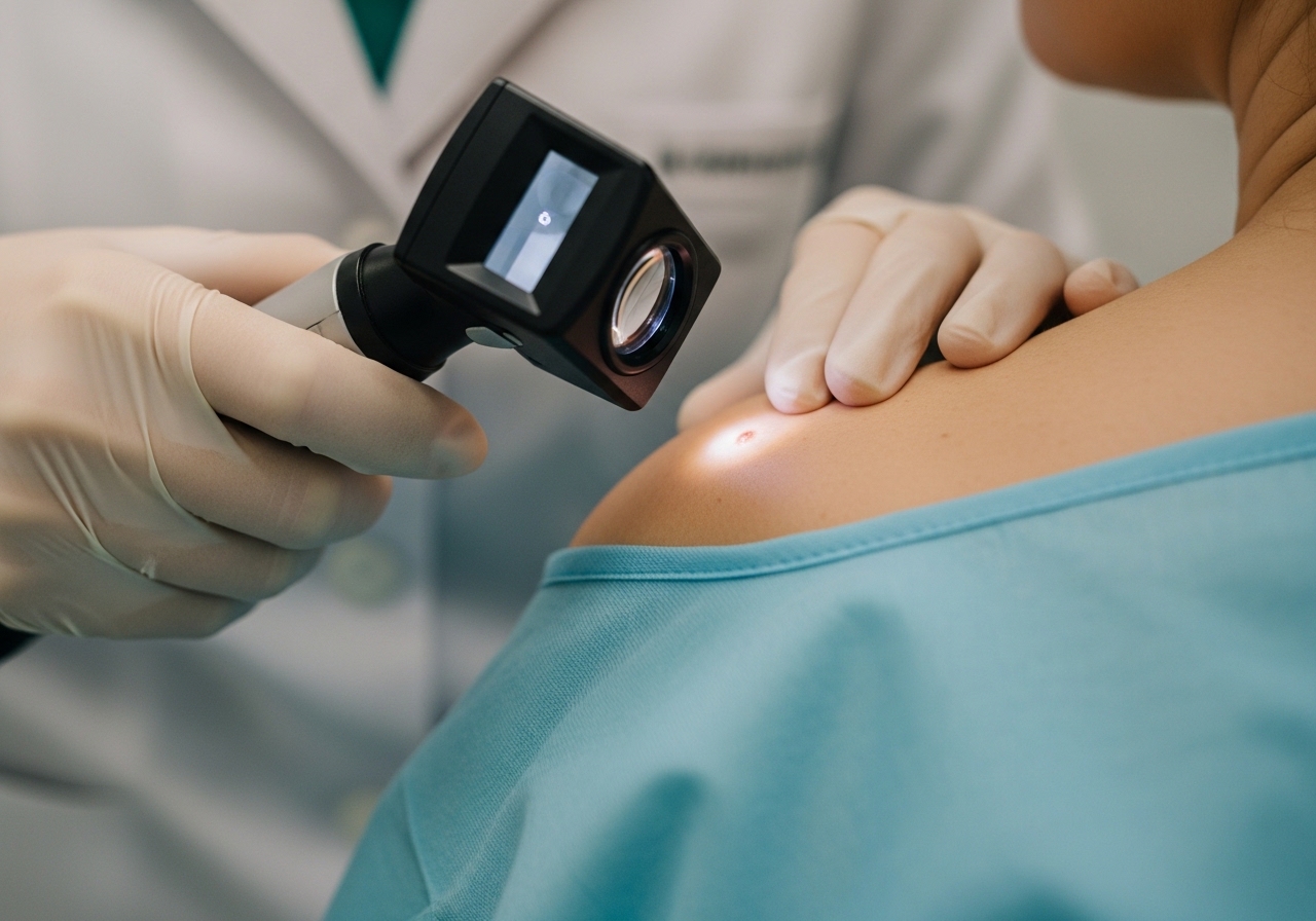 Ben kontrolü: dermatoskopla sırttaki benin incelenmesi