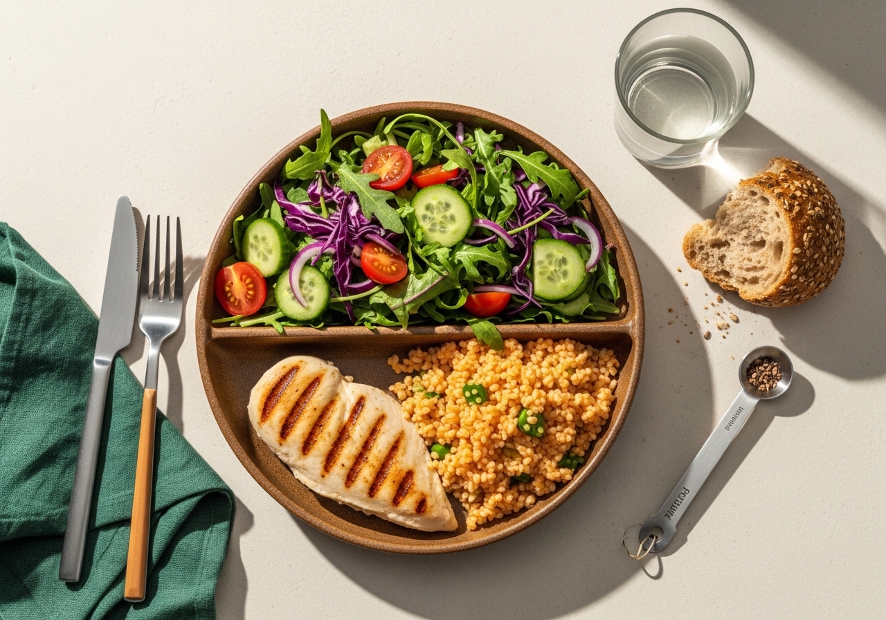 Porsiyon kontrollü bir Türk öğün tabağı: kilo yönetiminin günlük pratiği