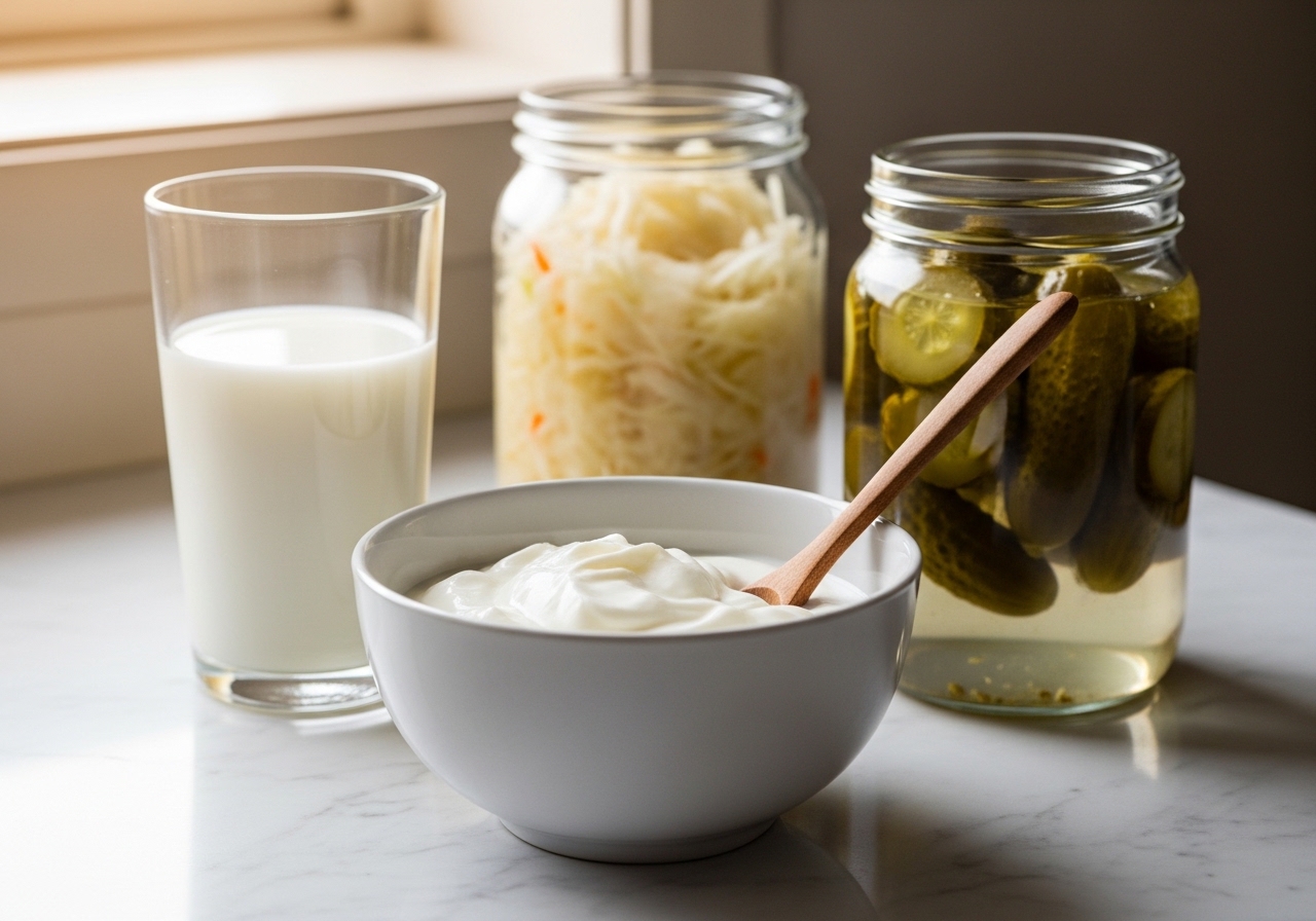 Doğal probiyotik kaynakları: yoğurt, kefir ve turşu